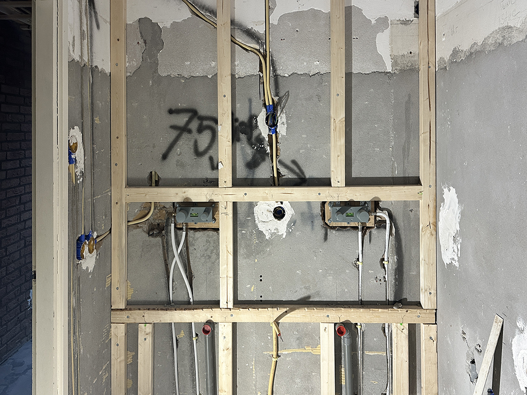 wastafel voorbereidingen